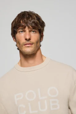Jersey Axel de punto beige con logo en el pecho Polo Club