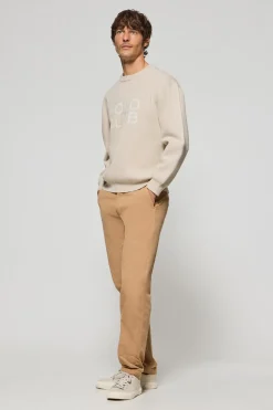 Jersey Axel de punto beige con logo en el pecho Polo Club