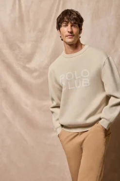 Jersey Axel de punto beige con logo en el pecho Polo Club