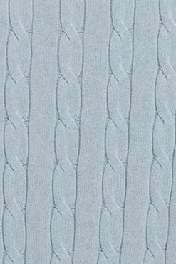 Jersey azul claro trenzado de manga corta con logo bordado