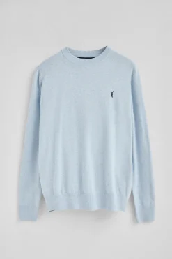 Jersey azul claro vigoré de mezcla de lana y bordado Rigby Go