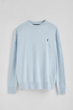 Jersey azul claro vigoré de mezcla de lana y bordado Rigby Go
