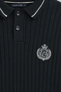 Jersey azul marino de cuello polo y parche naútico Polo Club