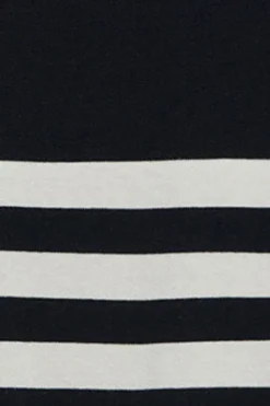Jersey azul marino de manga corta a rayas con escudo náutico