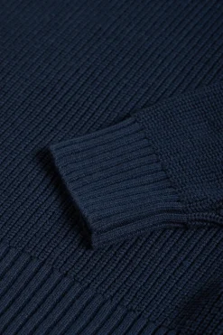 Jersey azul marino de punto en galga 9 con detalle Polo Club