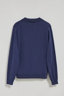 Jersey azul Martin de cuello polo y pico con detalle Polo Club