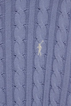 Jersey azul trenzado de cuello redondo y bordado Rigby Go