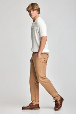 Jersey beige acanalado Jay con monograma bordado