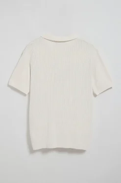 Jersey beige acanalado Jay con monograma bordado