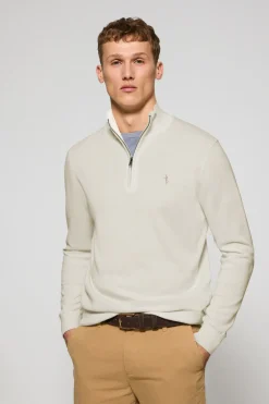 Jersey beige con cremallera y bordado Rigby Best