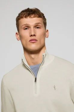 Jersey beige con cremallera y bordado Rigby Best