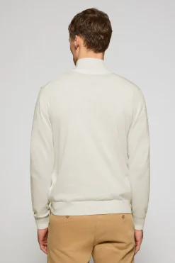 Jersey beige con cremallera y bordado Rigby Best