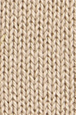 Jersey beige de cuello vuelto y punto trenzado en mezcla de lana con bordado Rigby Go