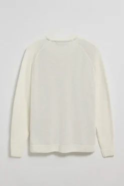 Jersey beige de lino y algodón con cuello redondo y bordado Rigby Go
