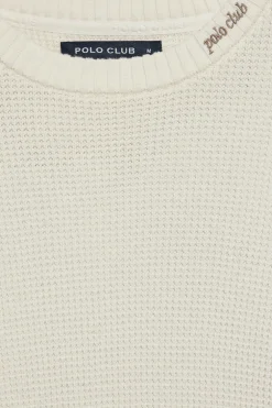 Jersey beige de punto Biel de cuello redondo y detalle bordado Polo Club