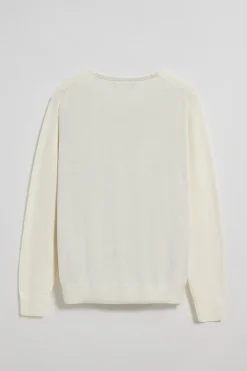 Jersey beige de punto con cuello redondo y bordado Rigby Go