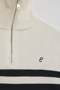 Jersey beige de punto Jisoo con monograma bordado