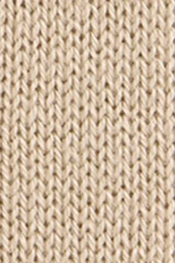 Jersey beige de punto trenzado en mezcla de lana con media cremallera y bordado Rigby Go