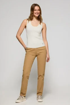 Jersey beige de tirantes acanalado con bordado Rigby Go