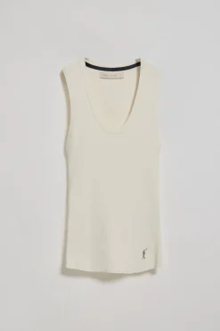 Jersey beige de tirantes acanalado con bordado Rigby Go
