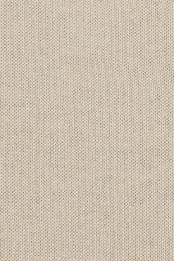 Jersey beige en cuello v de algodón y lino con monograma bordado