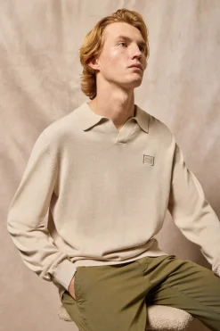 Jersey beige Martin de cuello polo y pico con detalle Polo Club