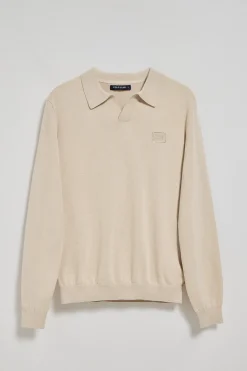 Jersey beige Martin de cuello polo y pico con detalle Polo Club