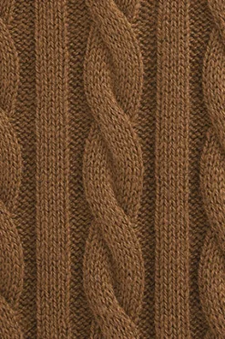 Jersey camel vigoré de cuello redondo en mezcla de lana con bordado Rigby Go
