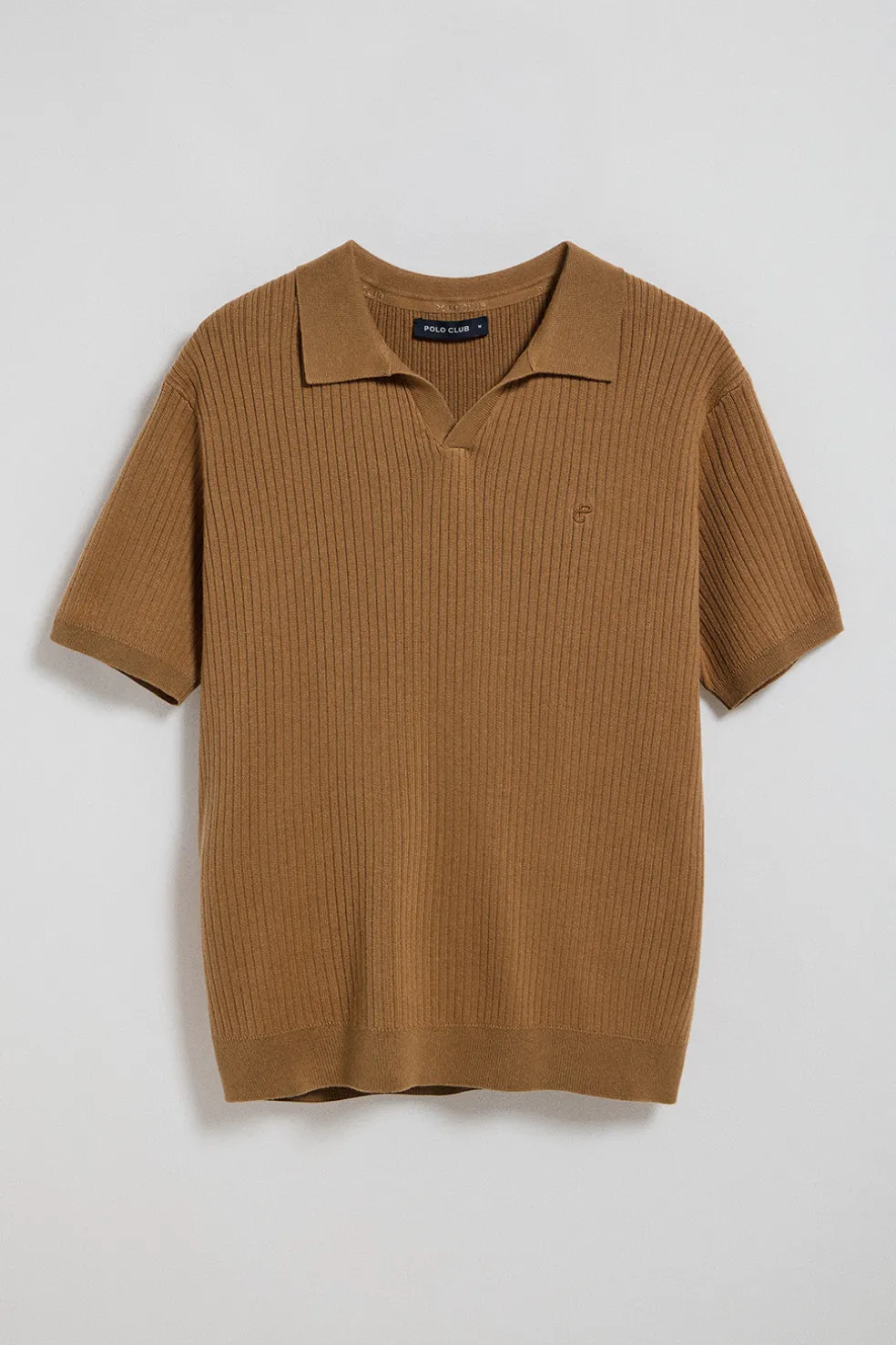 Jersey color camel acanalado Jay con monograma bordado