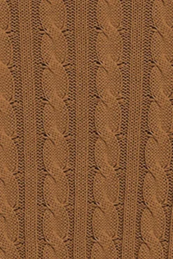 Jersey color camel trenzado de cuello redondo y bordado Rigby Go