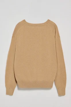 Jersey color caramelo vigoré de punto con cuello de pico y logo bordado Rigby Go