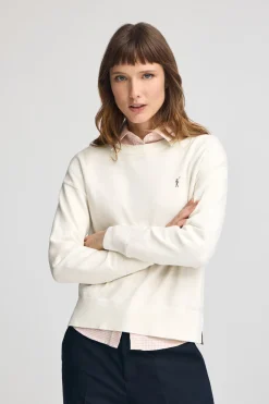 Jersey color crudo de cuello redondo con mezcla de lana y bordado Rigby Go