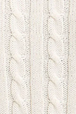 Jersey color crudo de punto trenzado y cuello polo