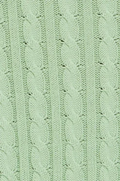 Jersey color menta trenzado de cuello redondo y bordado Rigby Go