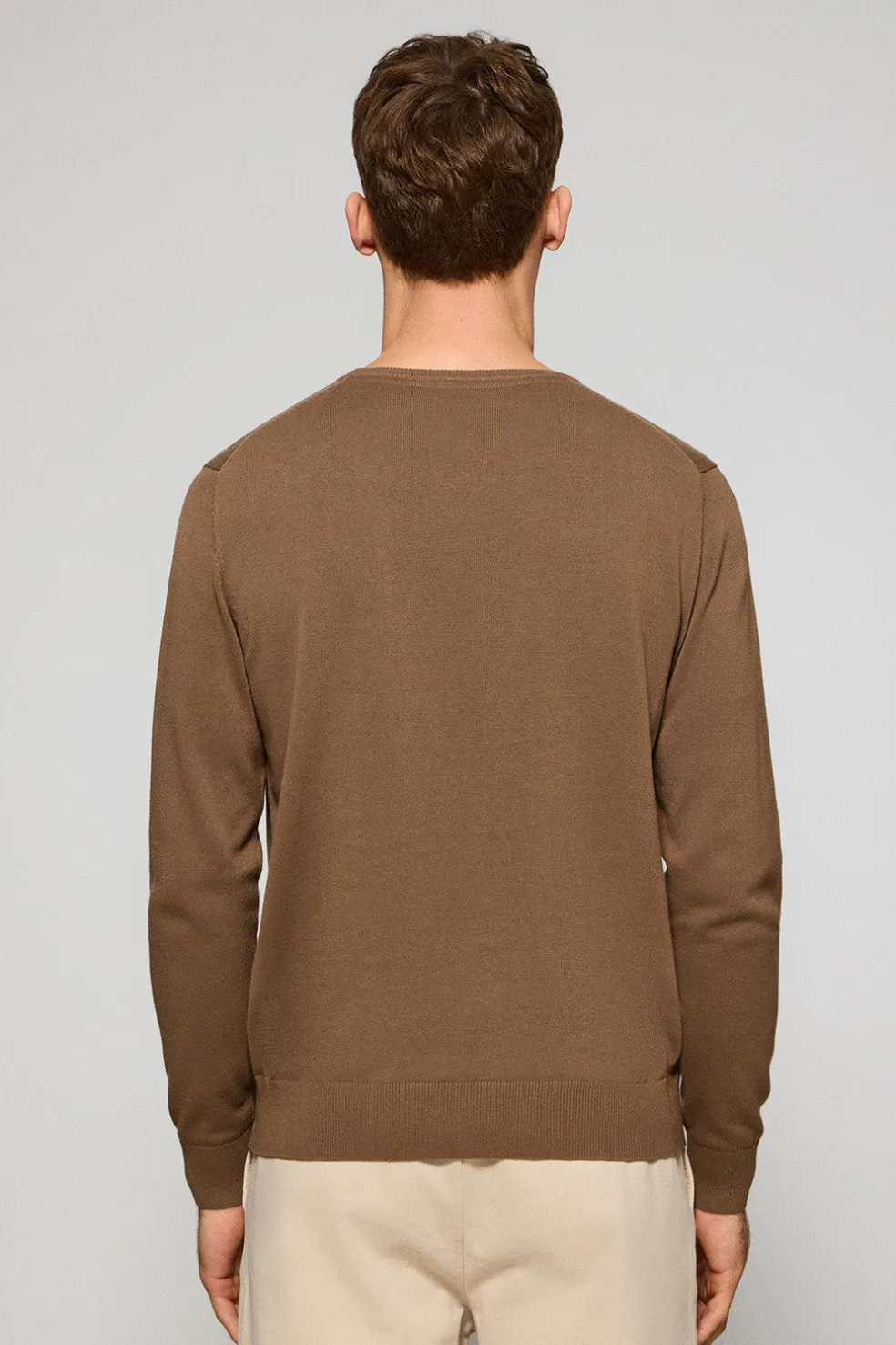 Jersey color moca de punto con cuello redondo y bordado Rigby Go