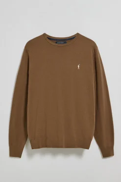 Jersey color moca de punto con cuello redondo y bordado Rigby Go