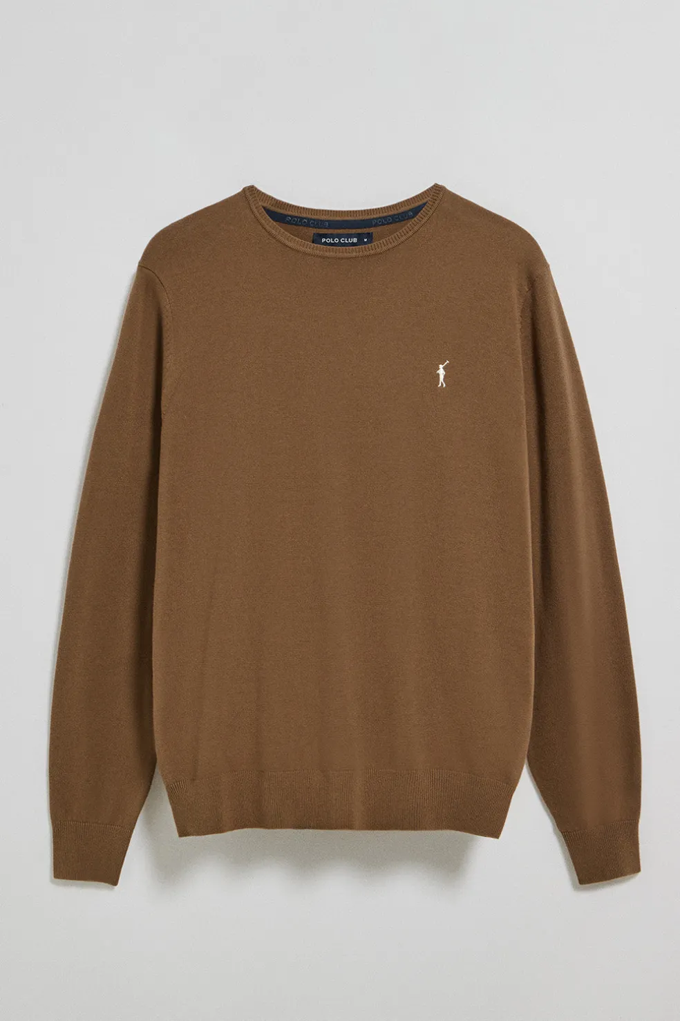 Jersey color moca de punto con cuello redondo y bordado Rigby Go