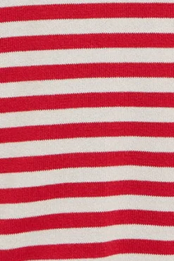 Jersey color rojo de punto Seagull con parche náutico