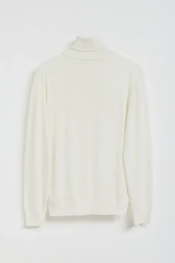 Jersey de punto beige con cuello elevado y logo bordado Rigby Go
