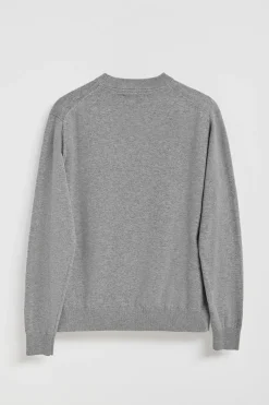 Jersey de punto gris vigoré con cuello redondo y logo bordado Rigby Go