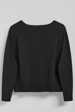Jersey de punto Katniss negro con detalle de botón nacarado Polo Club