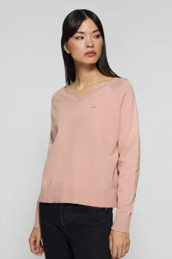 Jersey de punto Katniss rosa palo con detalle de botón nacarado Polo Club