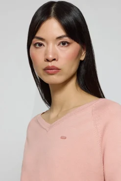 Jersey de punto Katniss rosa palo con detalle de botón nacarado Polo Club