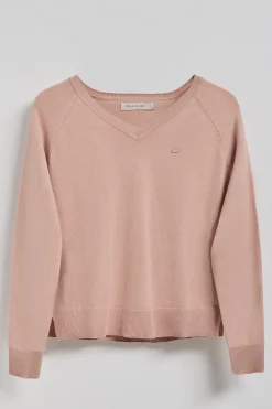 Jersey de punto Katniss rosa palo con detalle de botón nacarado Polo Club