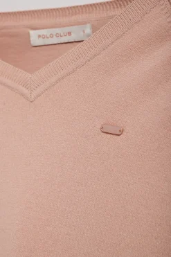 Jersey de punto Katniss rosa palo con detalle de botón nacarado Polo Club