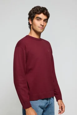 Jersey de punto Keith granate de cuello redondo y detalles Polo Club