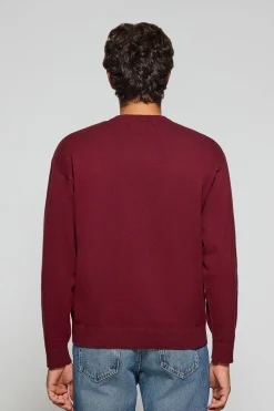 Jersey de punto Keith granate de cuello redondo y detalles Polo Club