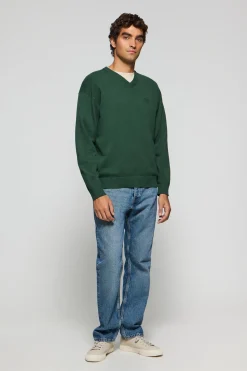 Jersey de punto Kendrick verde de cuello pico y detalles Polo Club
