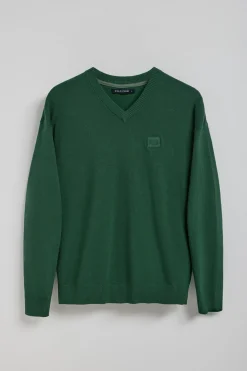 Jersey de punto Kendrick verde de cuello pico y detalles Polo Club