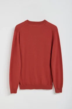 Jersey de punto rojo con cuello de pico y bordado Rigby Go
